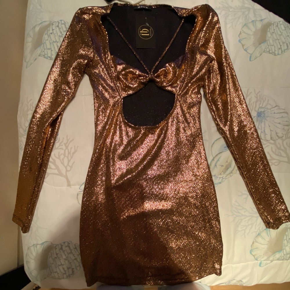 Touch Dolls Metallic cut out Dress